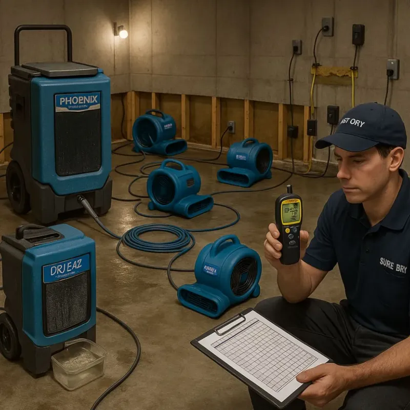 Structural Drying and Dehumidification process in Sunrise Manor, NV